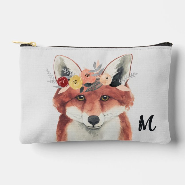 Flower Crown Forester Fox Accessory Pouch (Front)