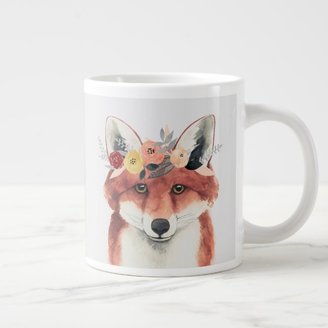 Flower Crown Forester Fox Giant Coffee Mug (Right)