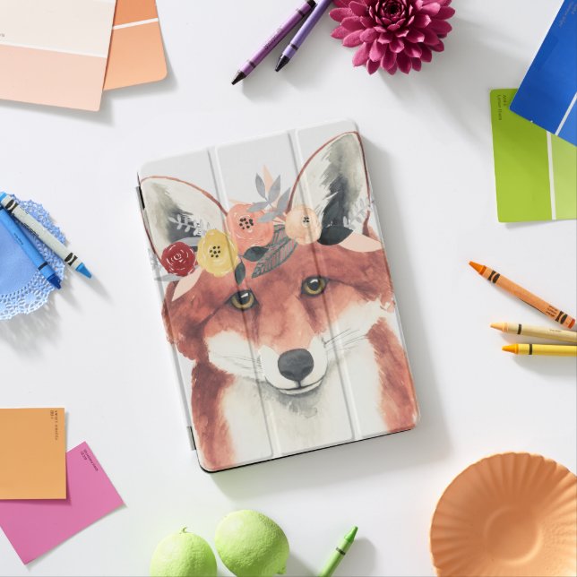 Flower Crown Forester Fox iPad Pro Cover (Desk)