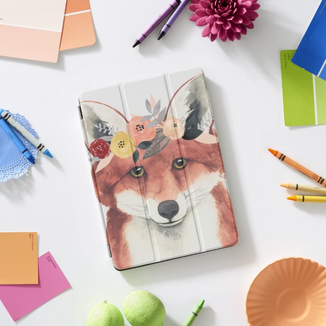 Flower Crown Forester Fox iPad Pro Cover (Desk)