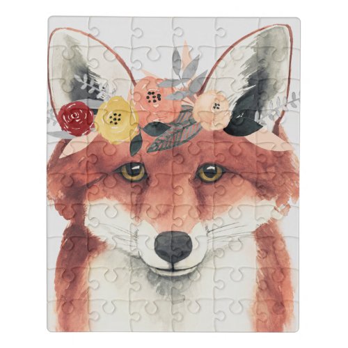 Flower Crown Forester Fox Jigsaw Puzzle