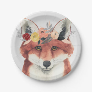 Flower Crown Forester Fox Paper Plates