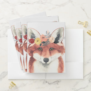 Flower Crown Forester Fox Pocket Folder