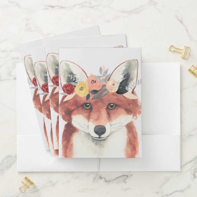 Flower Crown Forester Fox Pocket Folder (In Situ)