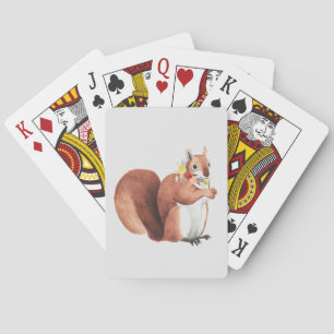 Flower Crown Forester Squirrel Poker Cards