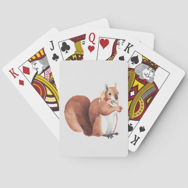 Flower Crown Forester Squirrel Poker Cards (Back)