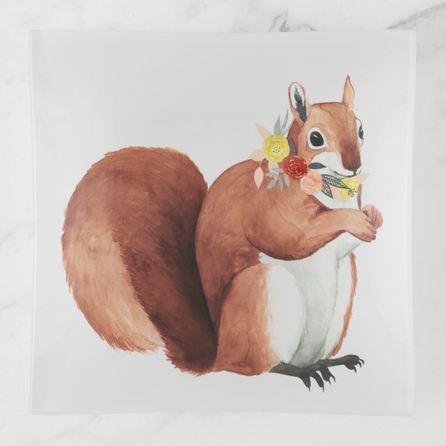 Flower Crown Forester Squirrel Trinket Tray (Front)