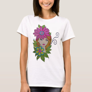 Flower Crown Girl Boho Art T-shirt