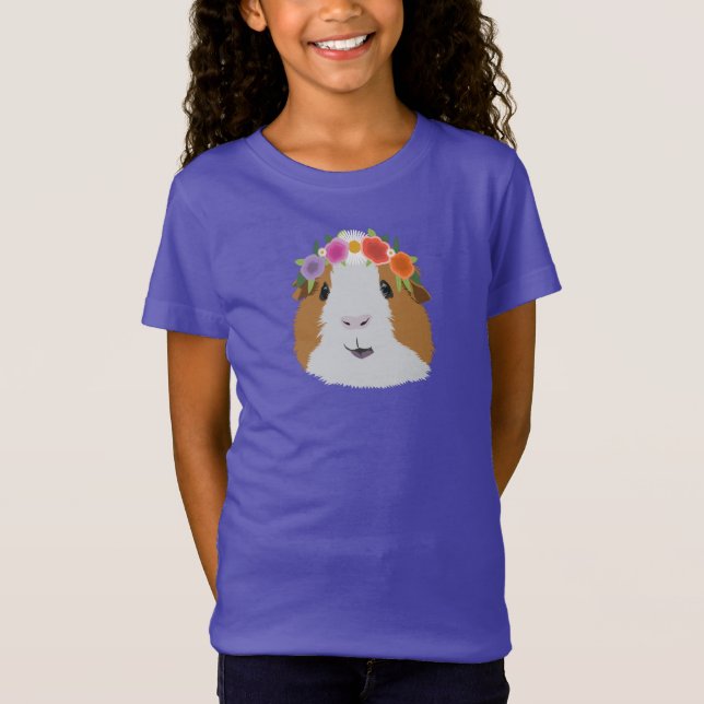 Flower Crown Guinea Pig T-Shirt (Front)