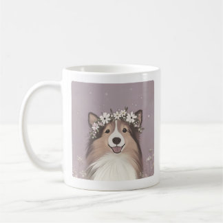 Flower Crown Sheltie mug