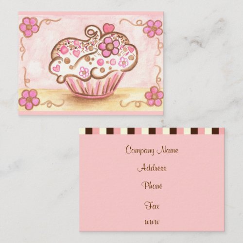 Flower Cupcake Business Card