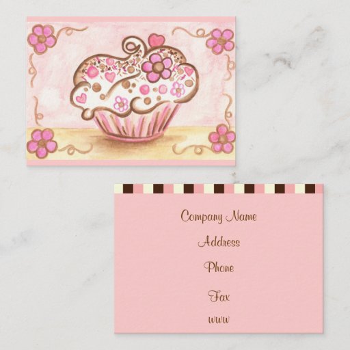 Customizable Flower Cupcake Business Card