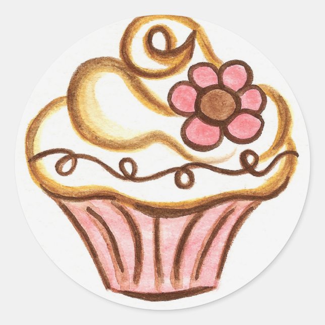 Flower Cupcake Stickers (Front)