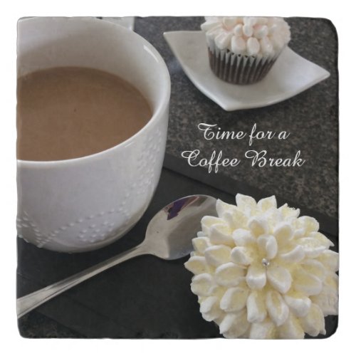 Flower Cupcakes and Coffee with Saying Trivet