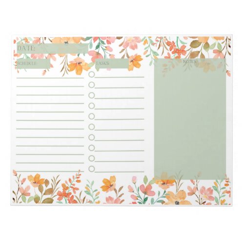 Flower Daily Desk Planner Notepad