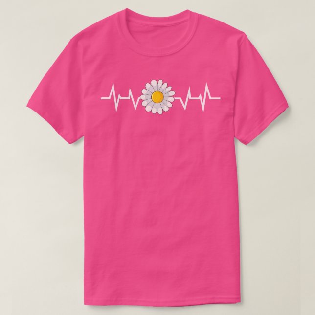 Flower Daisy Heartbeat 1 T-Shirt (Design Front)