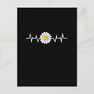 Flower Daisy Heartbeat Postcard