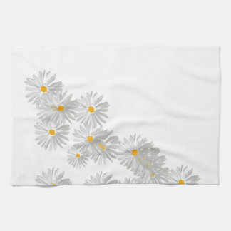 Flower daisy white minimal pattern kitchen towel