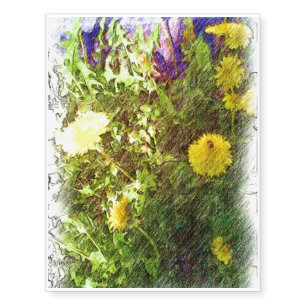 Flower dandelion temporary tattoos