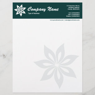 Flower - Dark Green Letterhead