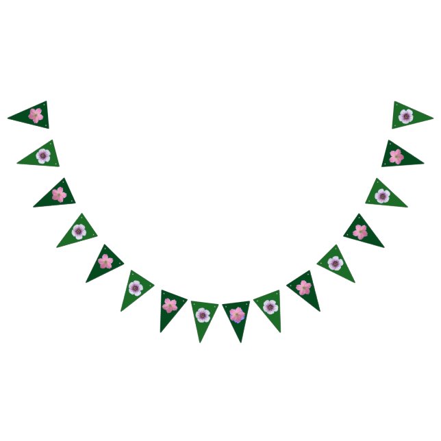 Flower Decor Garden Party Celebration Bunting Flags (All)
