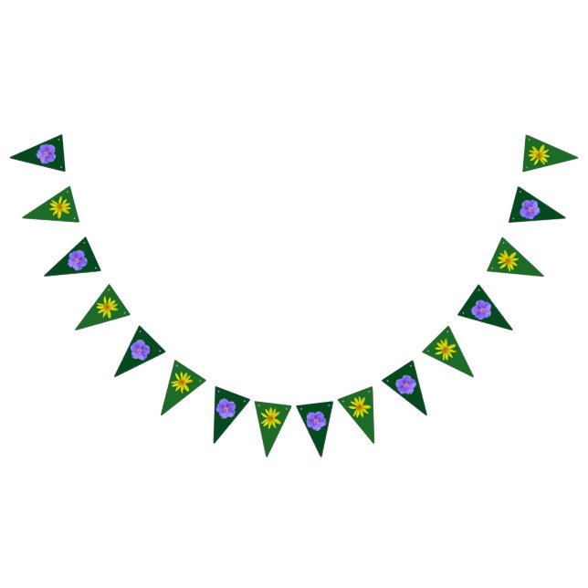 Flower Decor Garden Party Celebration Bunting Flags (All)