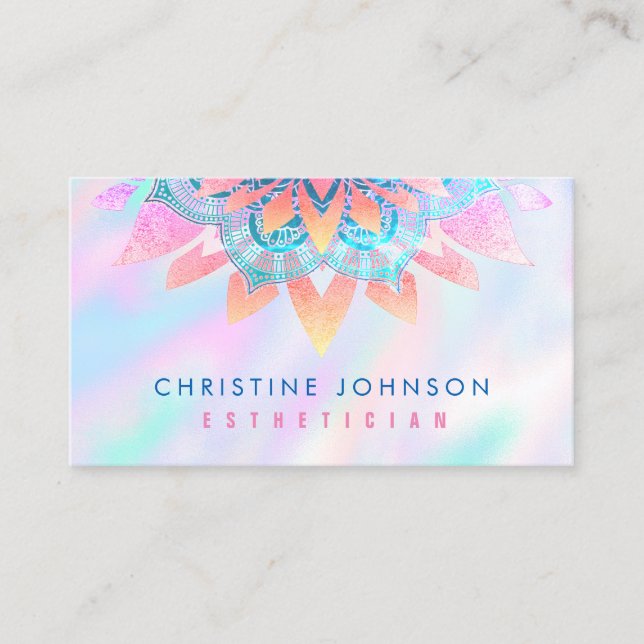 flower decor pastel background business card (Front)