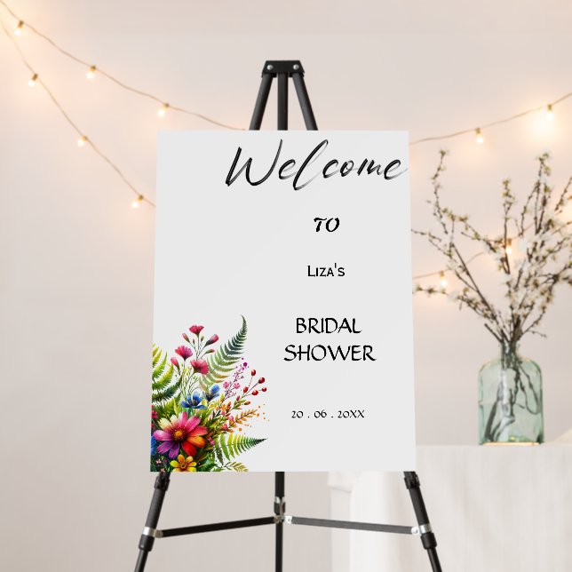 Flower Decorated Bridal Shower Welcome Foam Boards (In Situ (Stand))