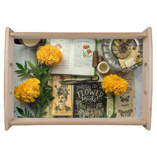 Flower Decoration Close Up Serving Tray