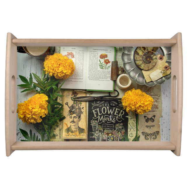 Flower Decoration Close Up  Serving Tray (Front)