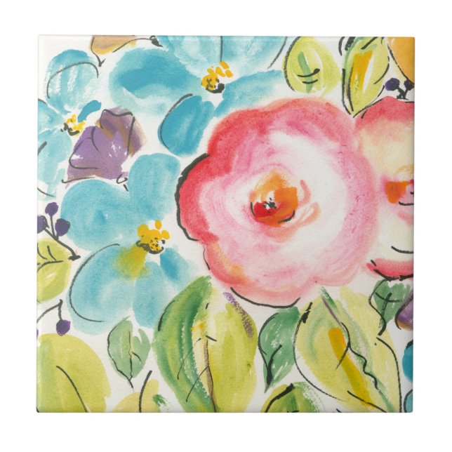 Flower Delight II Ceramic Tile (Front)