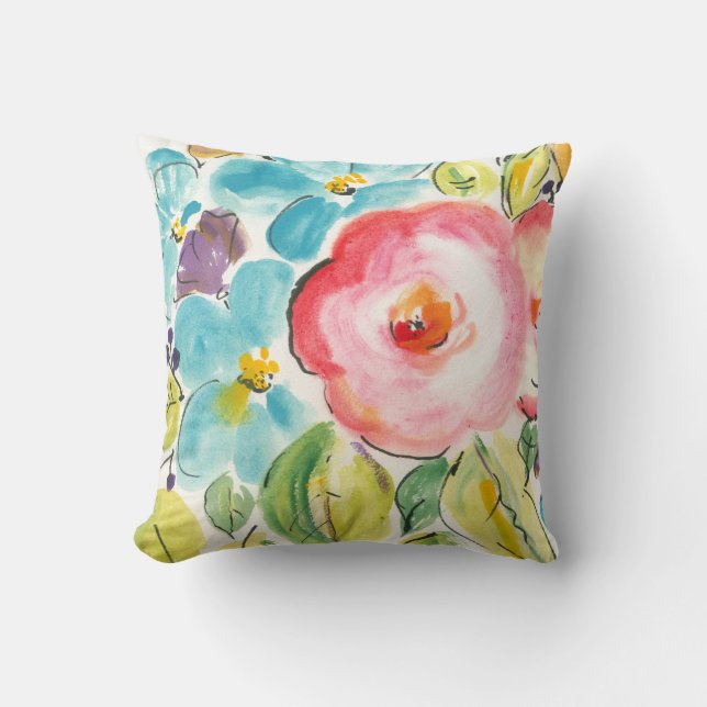 Flower Delight II Throw Pillow (Front)