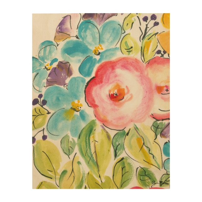 Flower Delight II Wood Wall Art (Front)