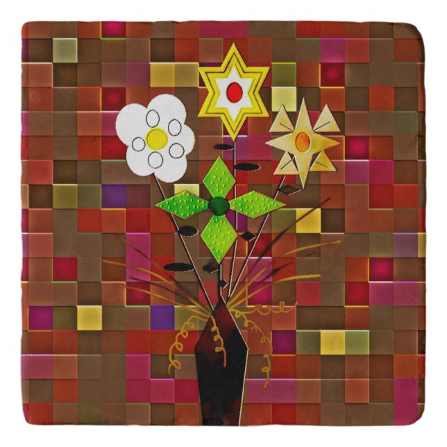 "Flower Delivery" (Marble) Trivet (Front)