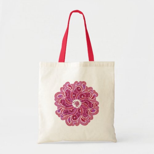 Flower  denim designer two tone bag red