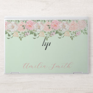 Flower Design Custom Name Monogram HP Laptop Skin