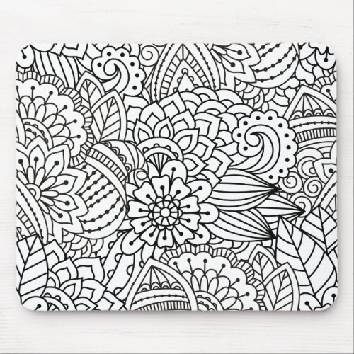 Flower Design Doodle Mouse Pad