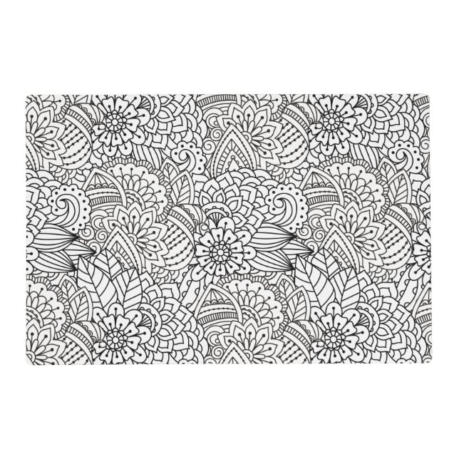 Flower Design Doodle Placemat (Front)