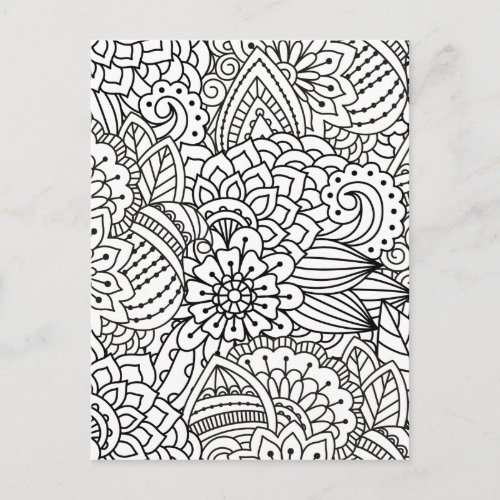 Flower Design Doodle Postcard