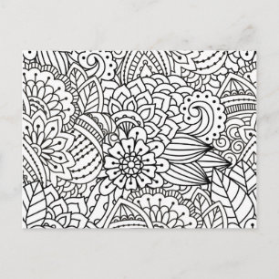 Flower Design Doodle Postcard