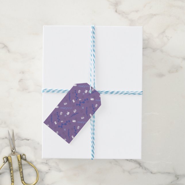 flower design gift tag (With Twine)