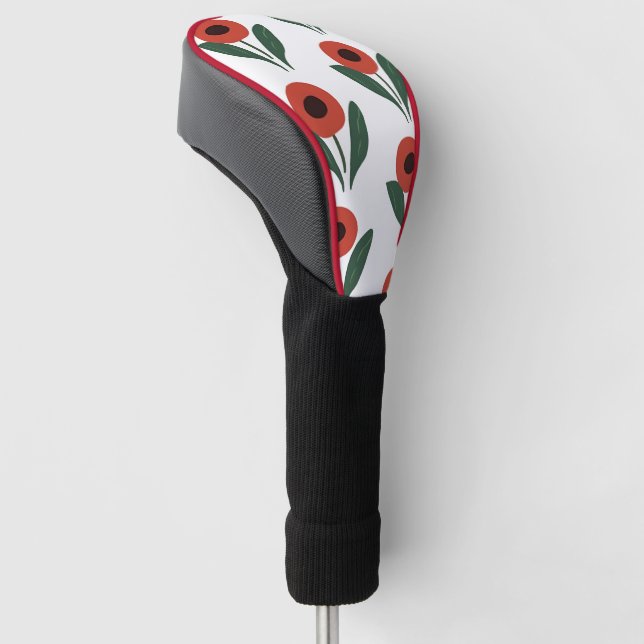 Flower Design Golf Head Cover (Angled)