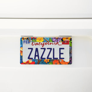 Flower Design License Plate Frame