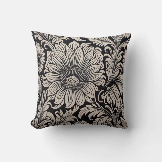 Flower design printed pillow with beautiful  (Front)
