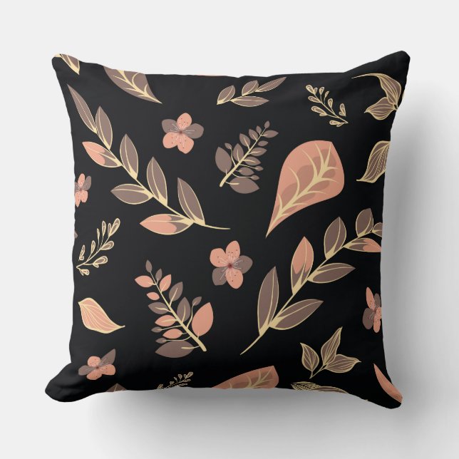 Flower Design Series Throw Pillow (Front)