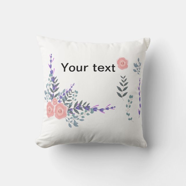 Flower design  throw pillow (Front)