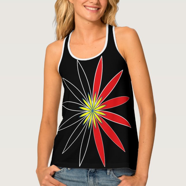 Flower Design Women's Tank Top (Front)