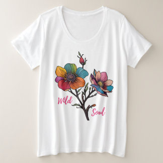 Flower_dgn.no.8- by Maaya_P, Women's Plus Size T-Shirt