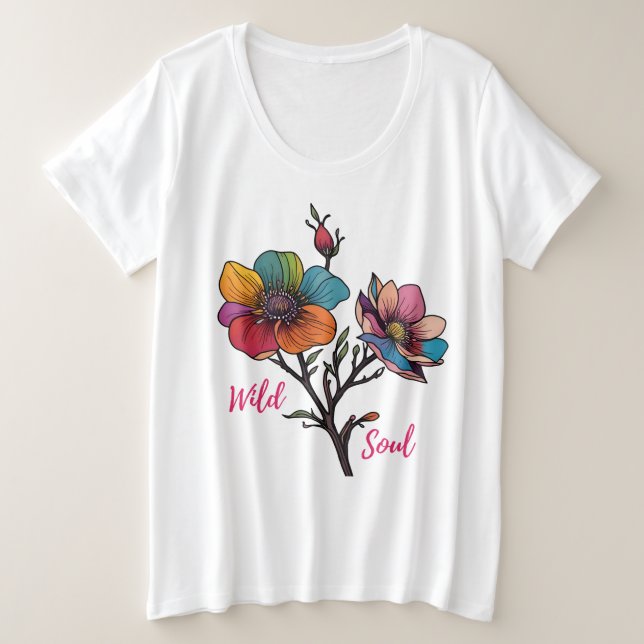 Flower_dgn.no.8- by Maaya_P, Women's Plus Size T-Shirt (Design Front)