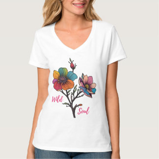 Flower_dgn.no.8- by Maaya_Prints, Women's V-neck T-Shirt